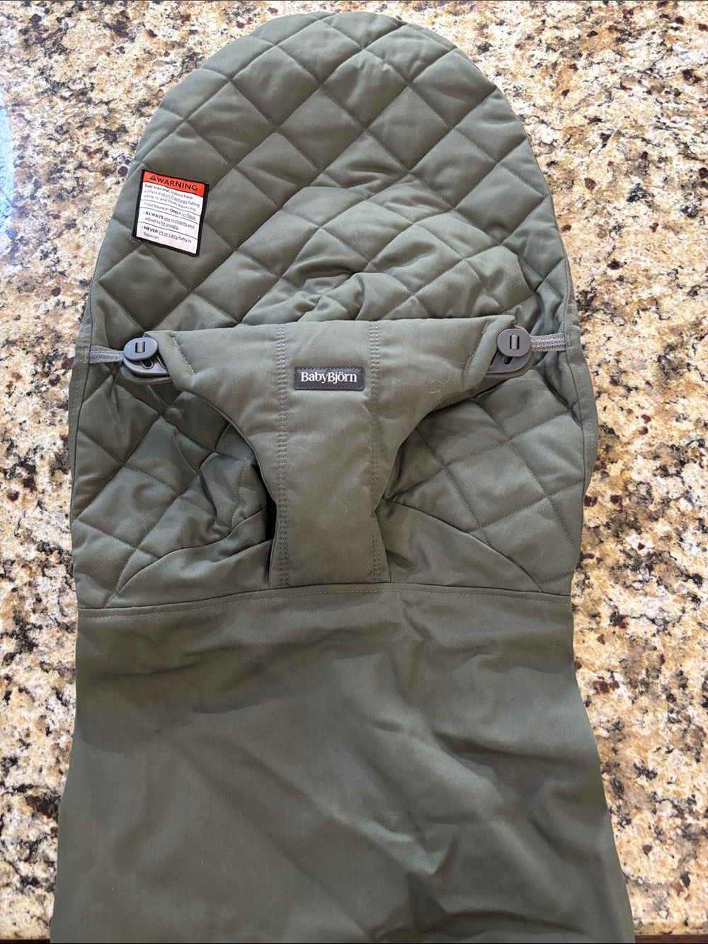 BabyBjorn Olive Green Quilted Baby Bouncer Fabric Cover